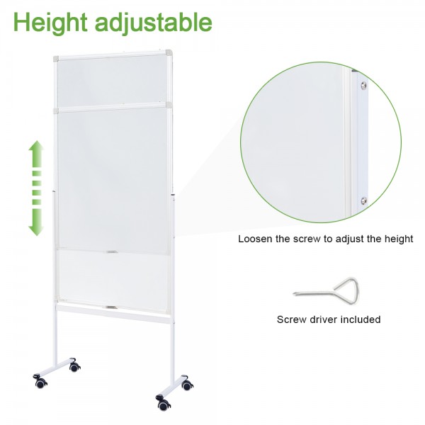 Gzvisuals Double-Sided mobile magnetic dry erased board (HV2613)