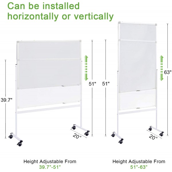 Gzvisuals Double-Sided mobile magnetic dry erased board (HV2613)