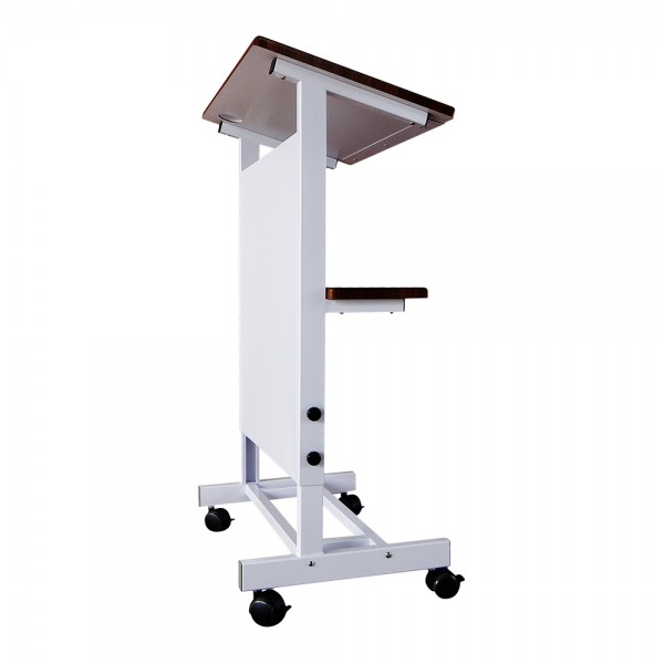 Gzvisual Portable Podium Stand, Wheeled Lectern with Storage Shelf and Height Adjustable (MP25)