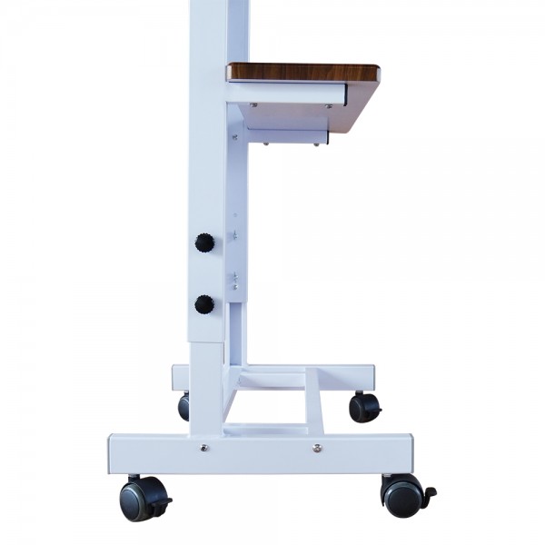Gzvisual Portable Podium Stand, Wheeled Lectern with Storage Shelf and Height Adjustable (MP25)