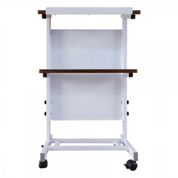 Gzvisual Portable Podium Stand, Wheeled Lectern with Storage Shelf and Height Adjustable (MP25)