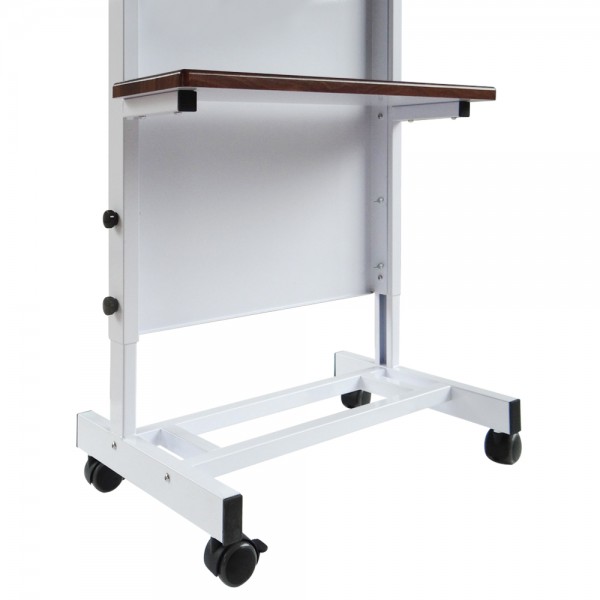 Gzvisual Portable Podium Stand, Wheeled Lectern with Storage Shelf and Height Adjustable (MP25)