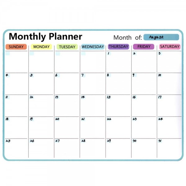 Gzvisuals Monthly Planner, Magnetic Dry Erase Calendar, Dry Erase Fridge Calendar Message Sticker, Fridge Whiteboard