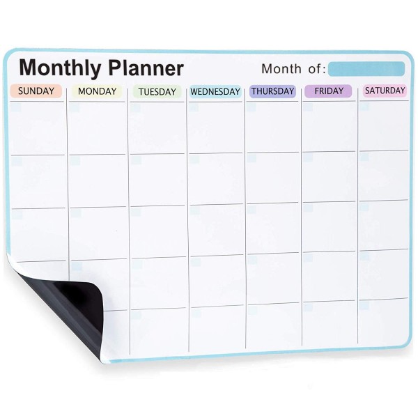 Gzvisuals Monthly Planner, Magnetic Dry Erase Calendar, Dry Erase Fridge Calendar Message Sticker, Fridge Whiteboard